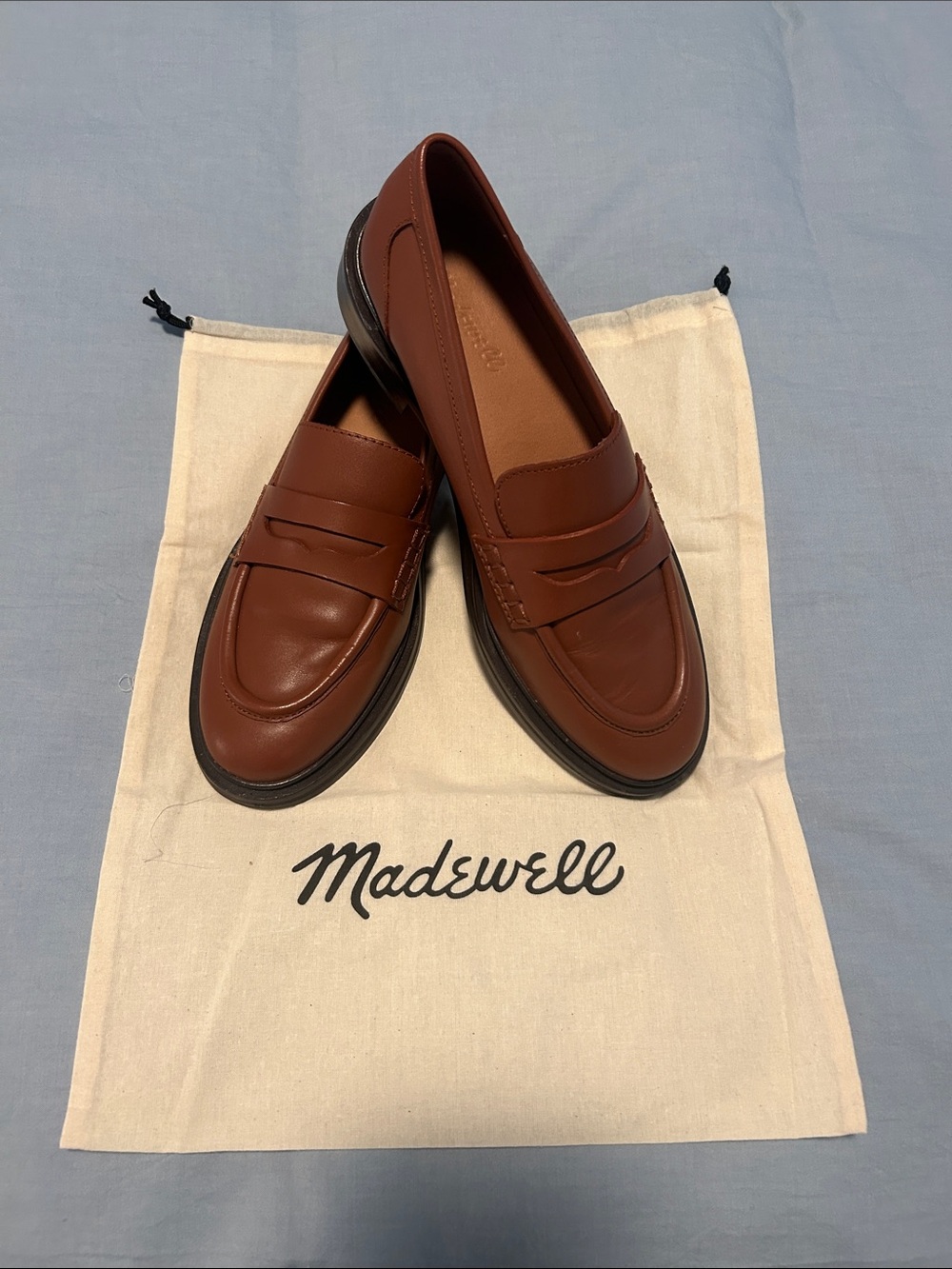 Madewell Women’s Brown Leather Penny Loafers